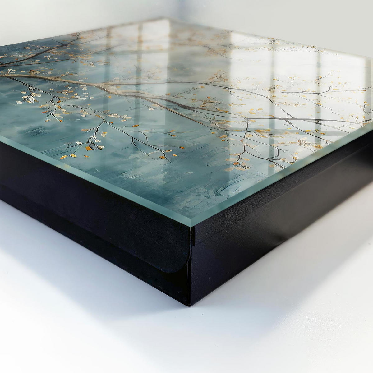 SCHLÜSSELBOX Schwarz 30x30 cm- Türöffnung nach rechts - Entspannung in der Natur - Blau, Metall (30/30/5cm) - TULUP