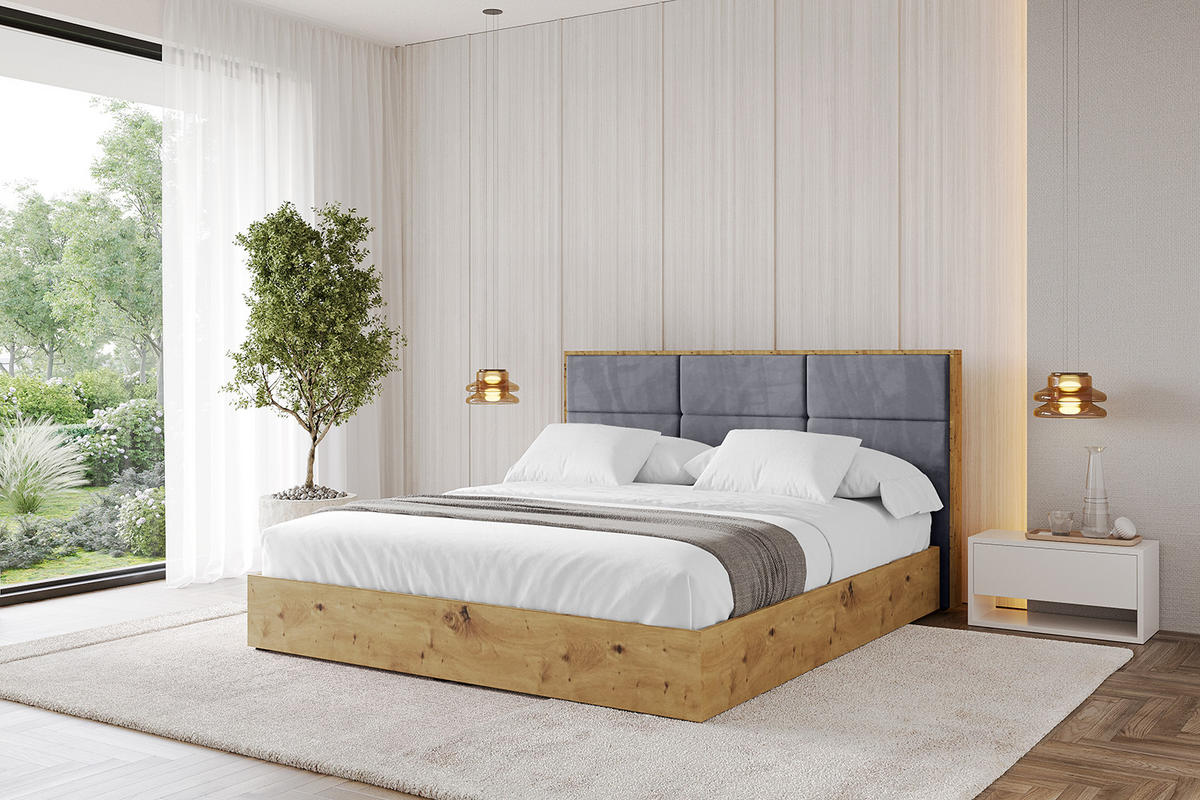 POLSTERBETT mit Bettkasten und Lattenrost, Bett mit Matratze H3/H4 - ENZO1 180x200 Dunkelgrau - Dunkelgrau, Holzwerkstoff/Textil (180/200cm) - ALTDECOR