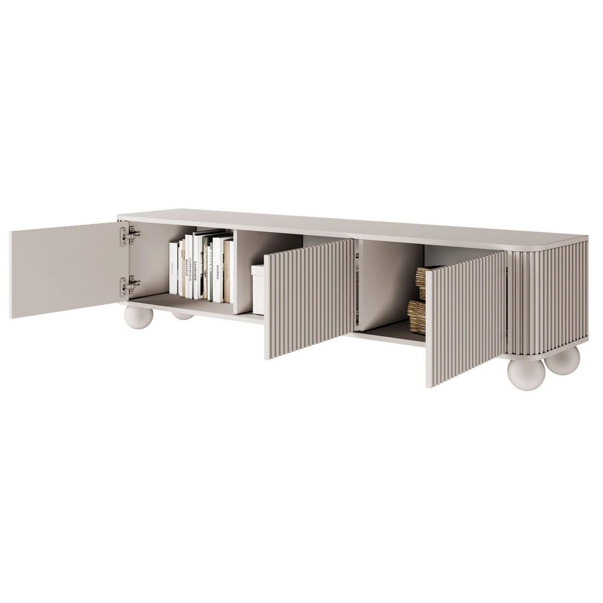 TV-LOWBOARD Arvello Greige 163/42/38 cm - Taupe, Holz/Holzwerkstoff (163.2/49.2/38cm) - Selsey