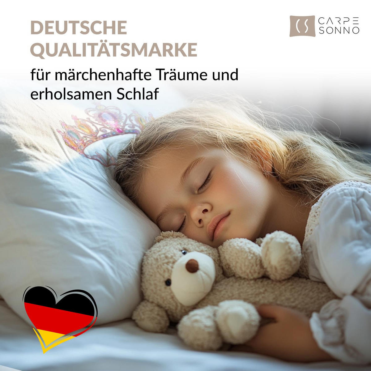KINDERBETTWÄSCHE 135x200 Prinzessin aus 100% Baumwolle - Dein Gesicht vervollständigt das Design der Kinder Bettwäsche - Weiß, Textil (135/200cm) - Carpe Sonno