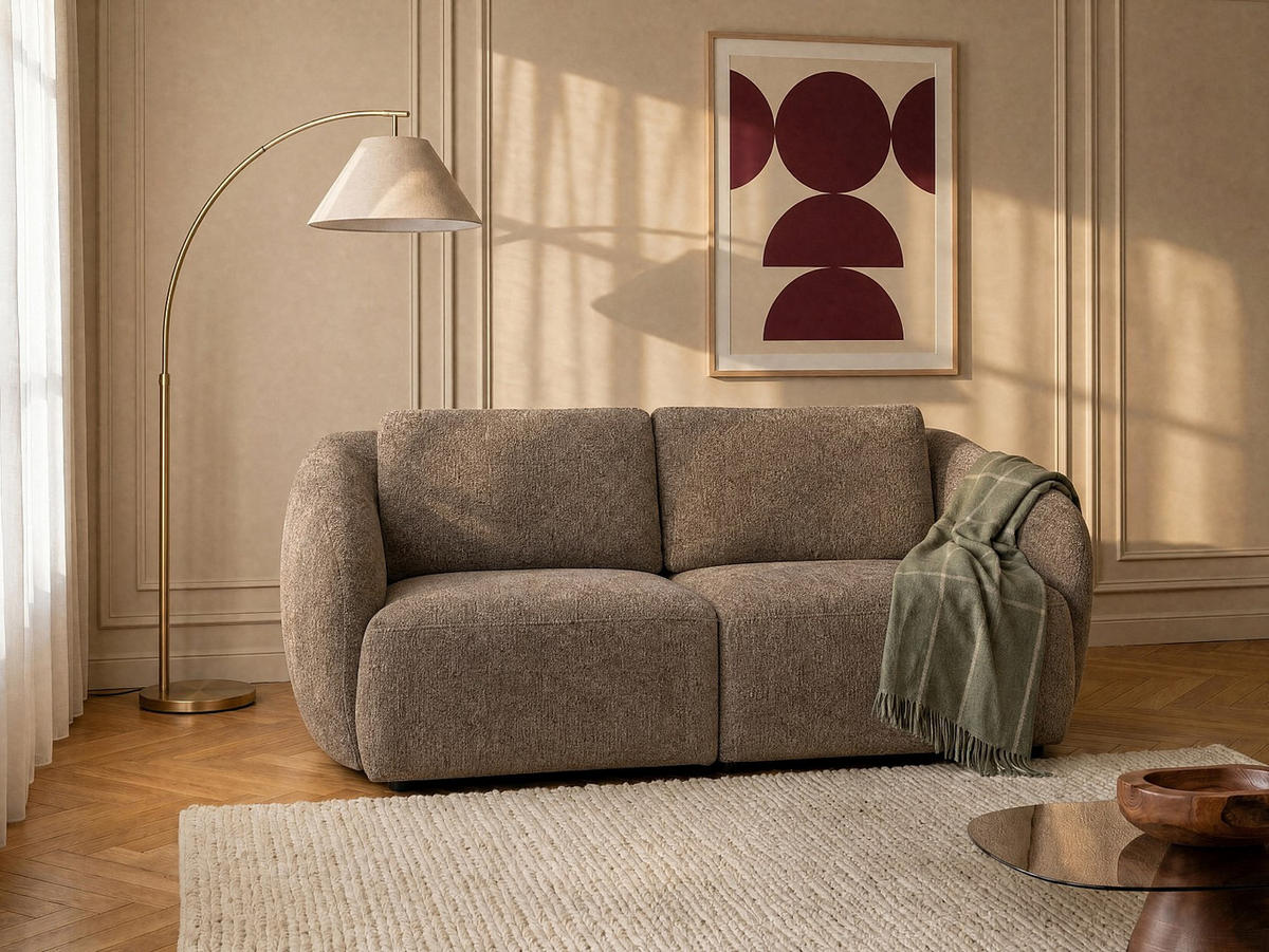 SOFA - 2 Personen - stoff - taupe Liruno - Taupe, Textil (200/85/104cm) - Vente-Unique