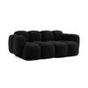 2-SITZER SOFA Samt Stoff Schwarz - Schwarz, Holzwerkstoff/Kunststoff (210/72/115cm) - Makamii
