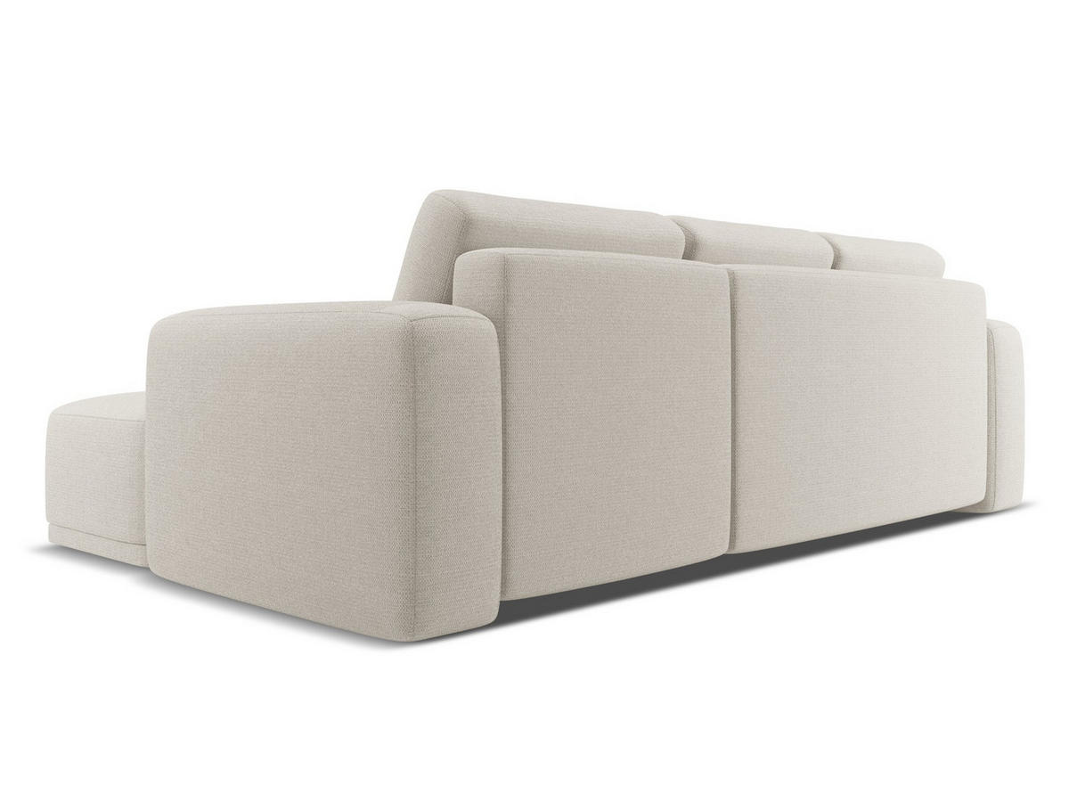 ECKSOFA mit Schlaffunktion Chenille Stoff Grau - Silberfarben/Schwarz, Kunststoff/Textil (258/160cm) - Makamii
