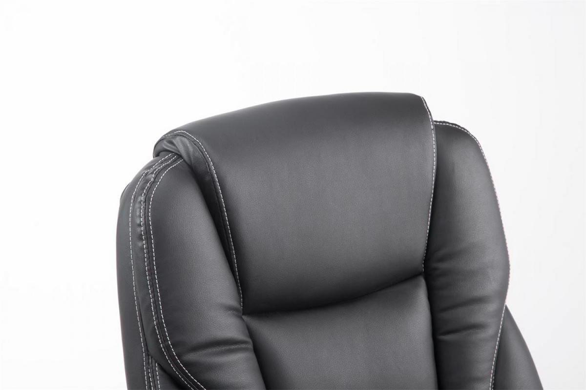 CHEFSESSEL Lederlook schwarz - Chromfarben/Schwarz, Textil/Metall (68/118/64cm) - CLP
