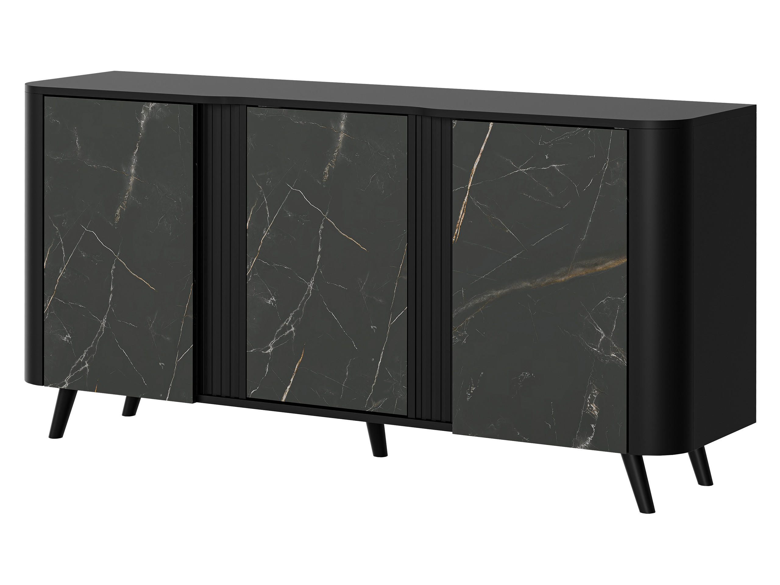 KOMMODE Volare 150 3D - Multicolor/Schwarz, Holzwerkstoff/Kunststoff (151/76/39cm) - MIRJAN24