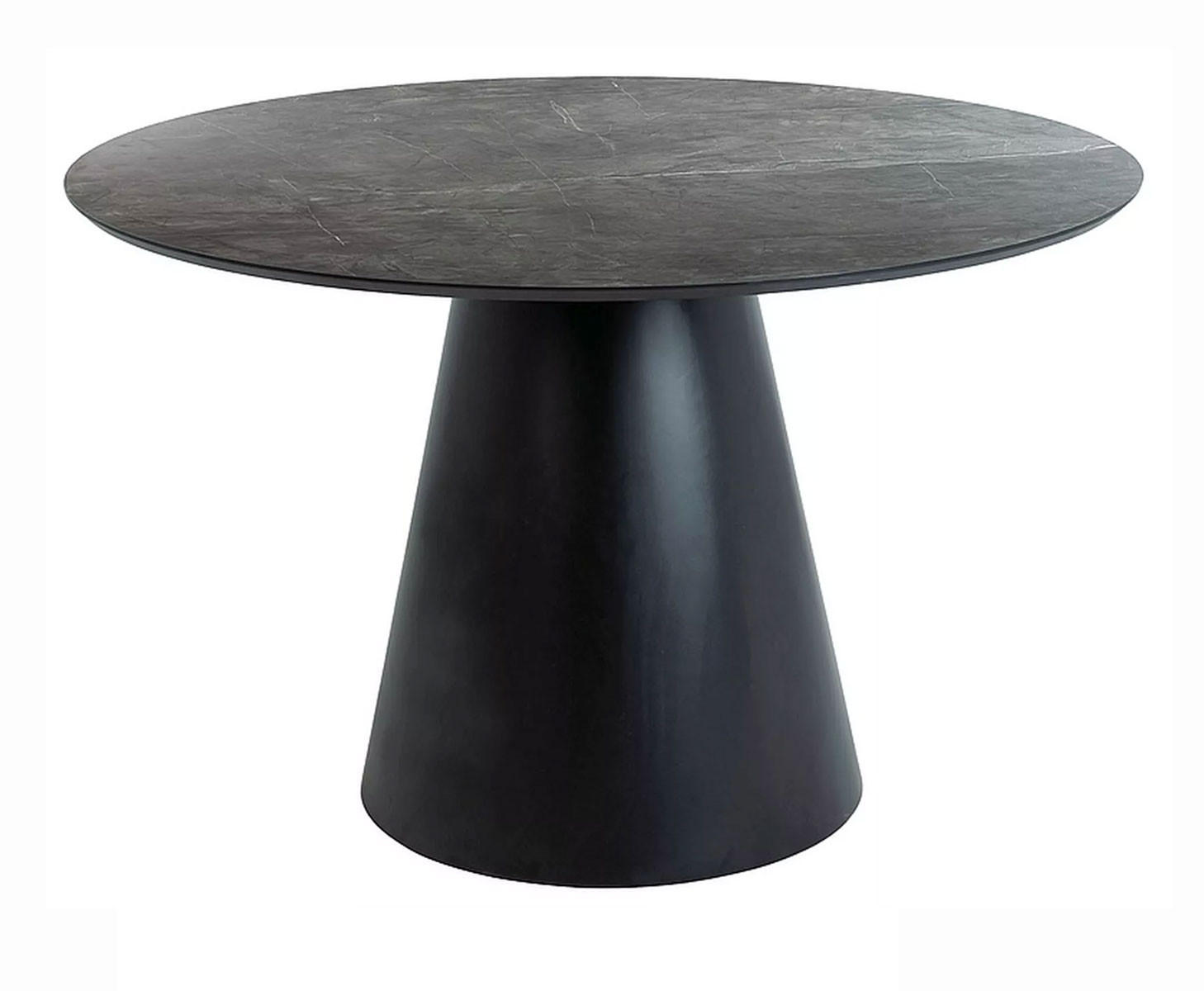 ESSTISCH Angel Marmor grau / Schwarz 100 / 100 / 77cm - Grau, Holz/Holzwerkstoff (100/100/77cm) - Feldmann-Wohnen