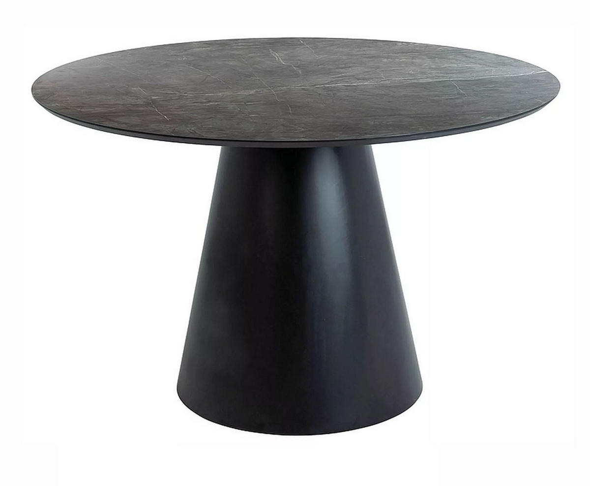 ESSTISCH Angel Marmor grau / Schwarz 100 / 100 / 77cm - Grau, Holz/Holzwerkstoff (100/100/77cm) - Feldmann-Wohnen