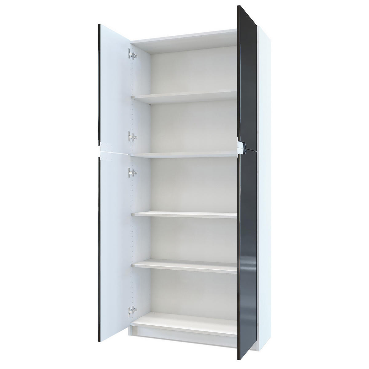 BÜROSCHRANK Logan Fronten in Hellgrau Seidenmatt - Greige, Holzwerkstoff (82/185/37cm) - Vladon