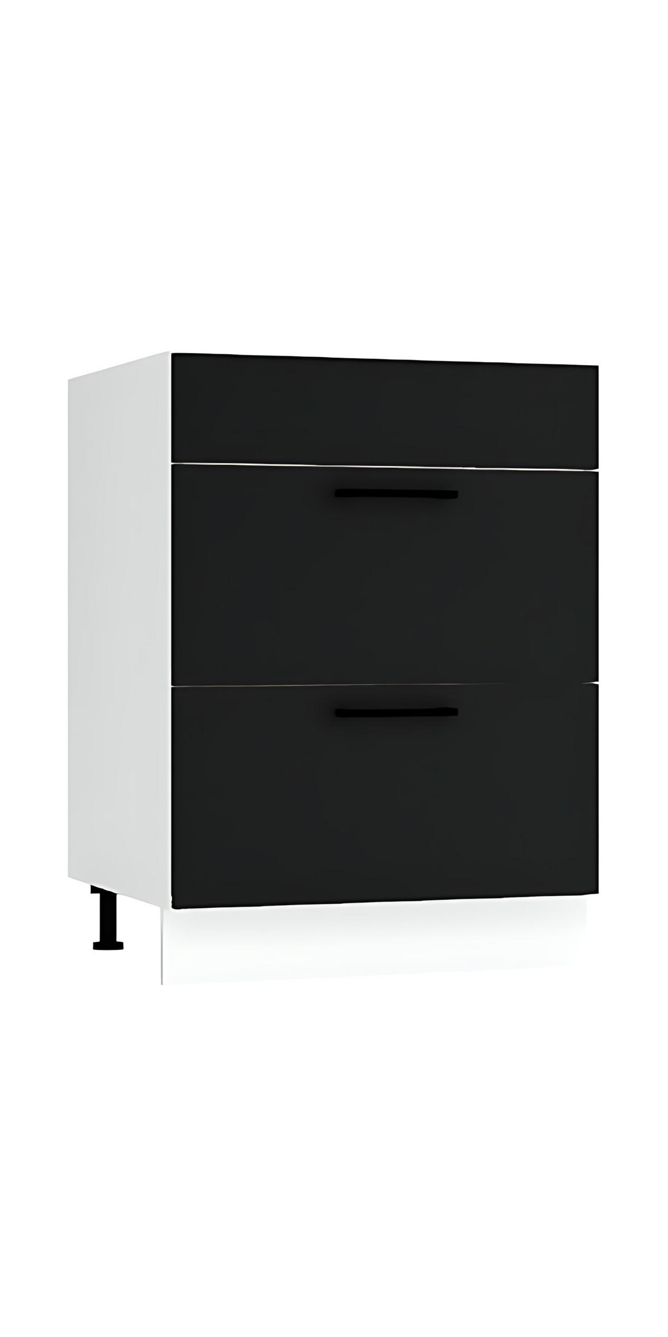 UNTERSCHRANK D60PC S/2 - Morvex - Stilvolles Design - Schwarz, Holz/Metall (60/82/52.4cm) - ROYAL24_MARKT