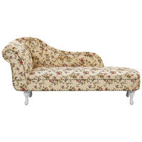 CHAISELONGUE Polsterbezug beige Blumenmuster linksseitig Nimes - Beige/Multicolor, Textil (170/79/61cm) - Beliani