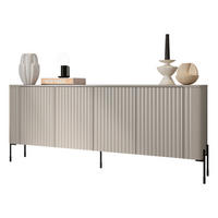 KOMMODE Vera 190 - Kaschmir/Schwarz, Holzwerkstoff/Metall (190/80/40cm) - MIRJAN24