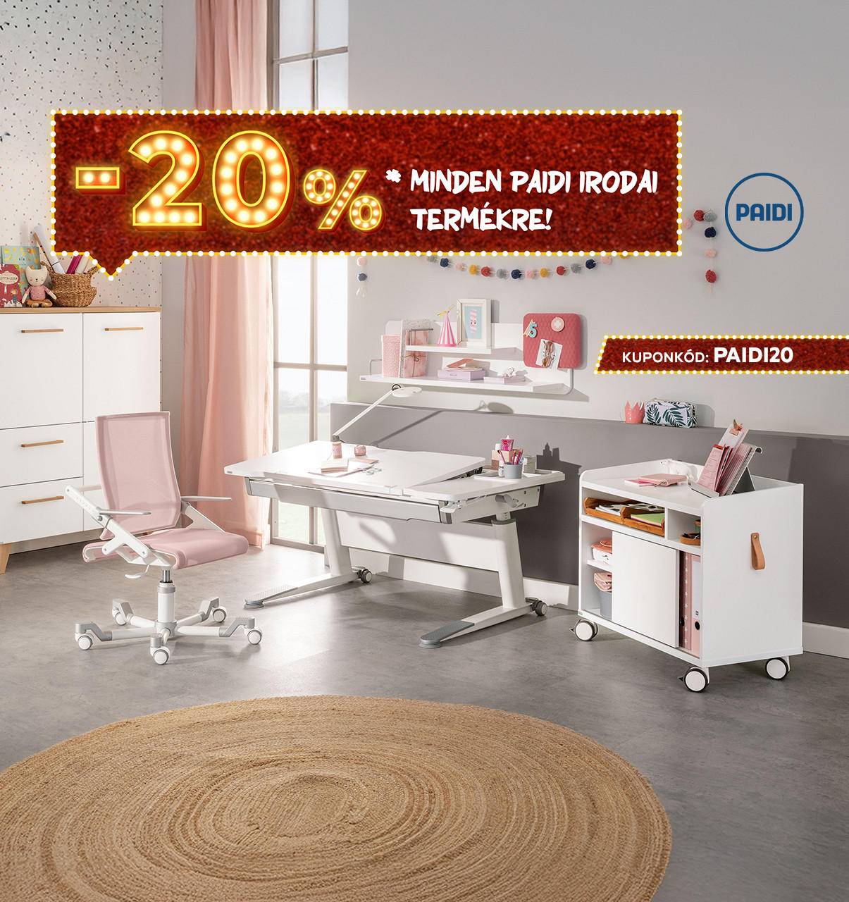 2025.08.28.- 09.24. között 20% kedvezményt adunk minden PAIDI irodai termékre áruházainkban és online a PAIDI20 kuponkóddal! 