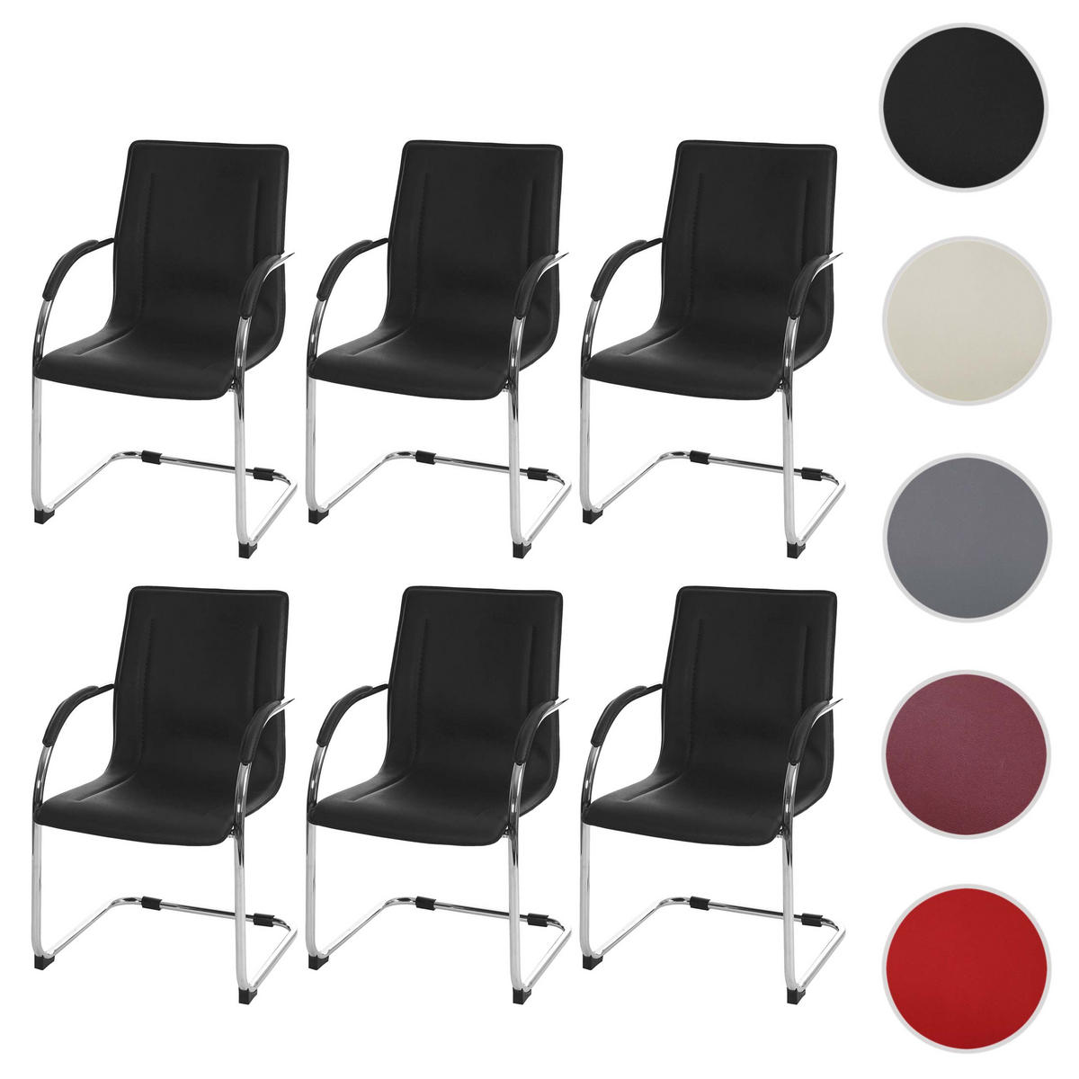 ESSZIMMERSTUHL Schwarz 6er-Set - Schwarz, Kunststoff (56/93/56cm) - MCW