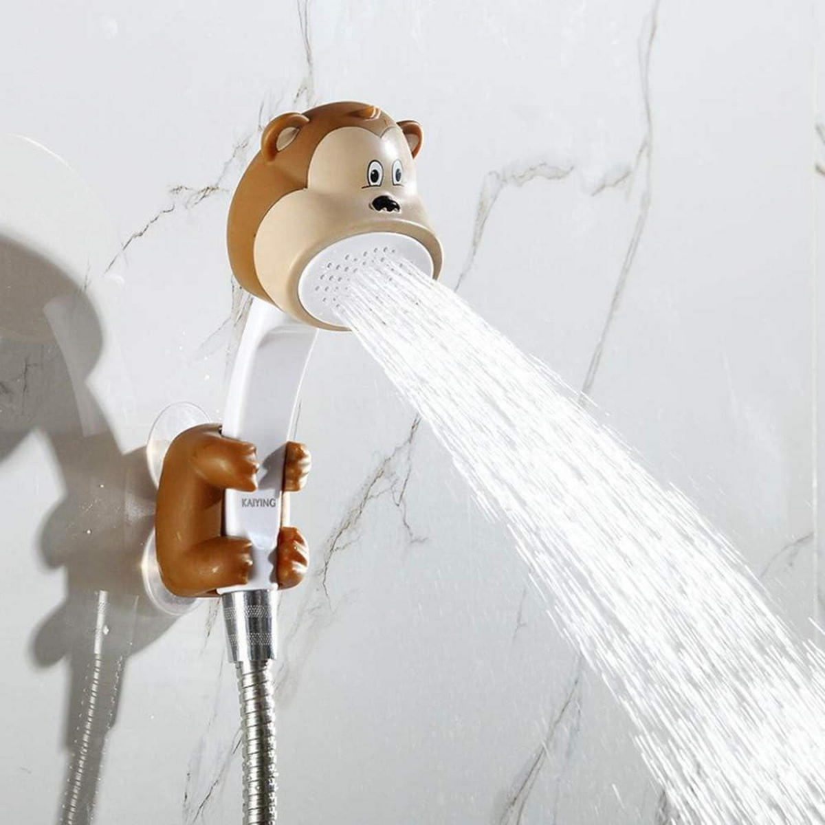 DUSCHKOPF Affe 3-teiliges Set - Braun, Kunststoff (8.8/7.5/21cm)