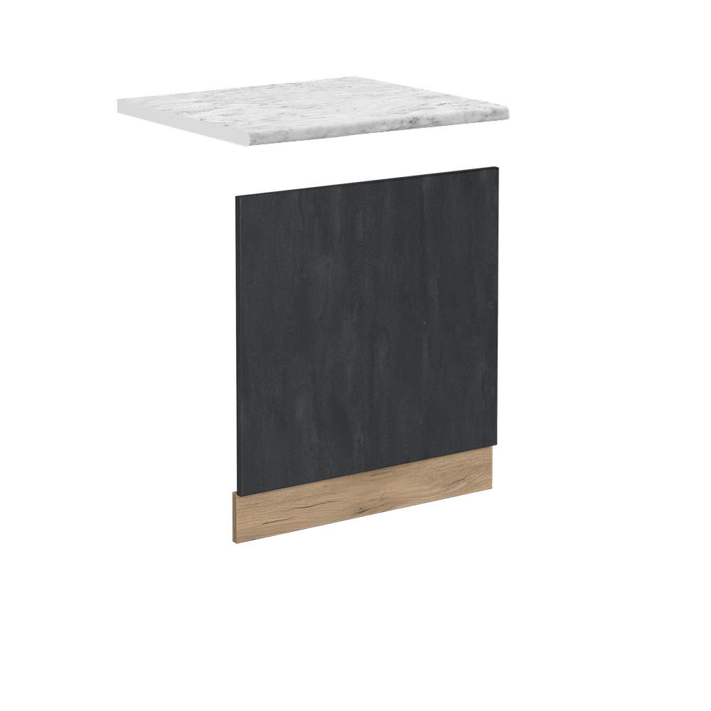 FRONTBLENDE R-Line Schwarz Beton 60 cm AP Marmor - Eiche Wotan/Schwarz, Holzwerkstoff (60/57.2/1.6cm) - Vicco