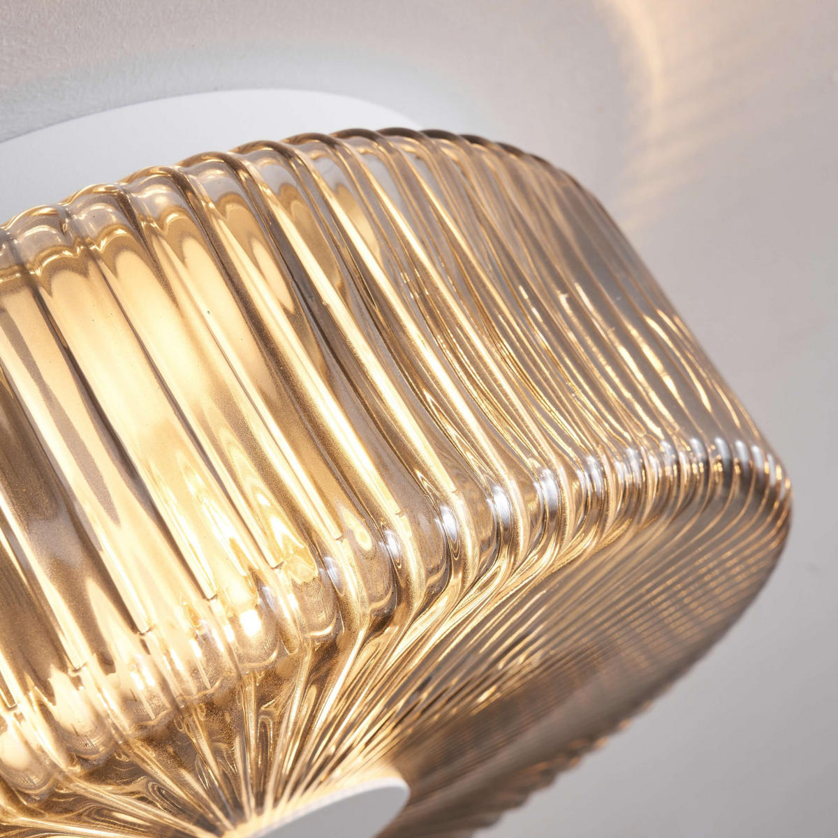 DECKENLEUCHTE Paolina, Rauchgrau und Weiß, 13cm - Grau, Glas (13/30/10cm) - KOSILUM