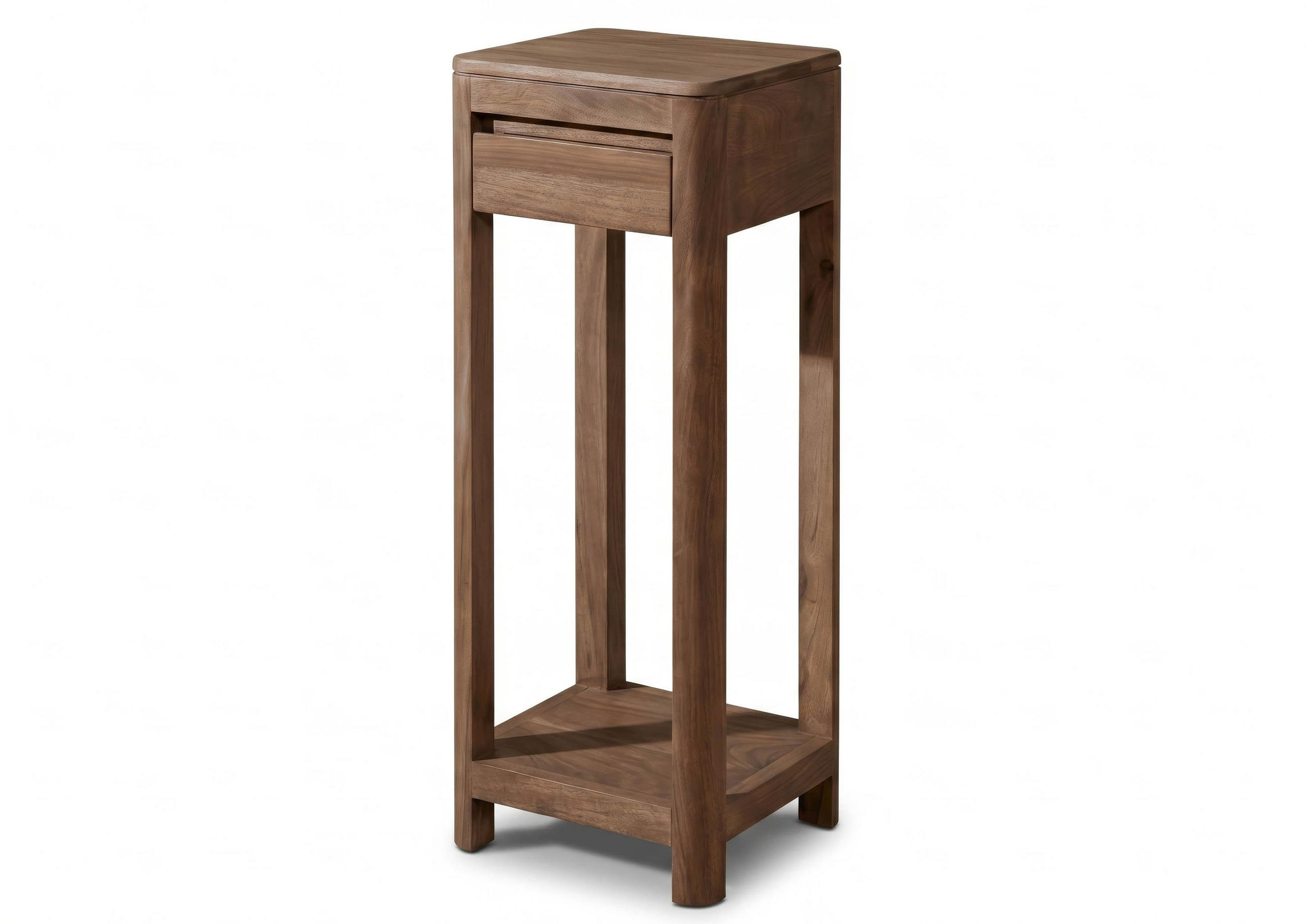 BEISTELLTISCH Sheesham 30x30x90 rot-braun gebeizt TORONTO #113 - Dunkelbraun, Holz (30/30/90cm) - Massivmoebel24