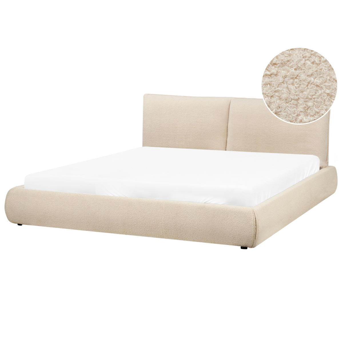 POLSTERBETT mit Lattenrost 180x200 cm Beige Vinay - Beige, Textil (180/200cm) - Beliani