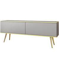 TV-SCHRANK Oris Grau matt mit goldenen Beinen Glamour 135 cm - Goldfarben/Grau, Holzwerkstoff/Metall (135/53/32cm) - Meble Lindner