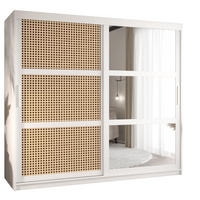 SCHWEBETÜRENSCHRANK 200/200/62 2-türig - Silberfarben/Weiß, Holz/Kunststoff (200/200/62cm) - MÖBEL KRYSPOL