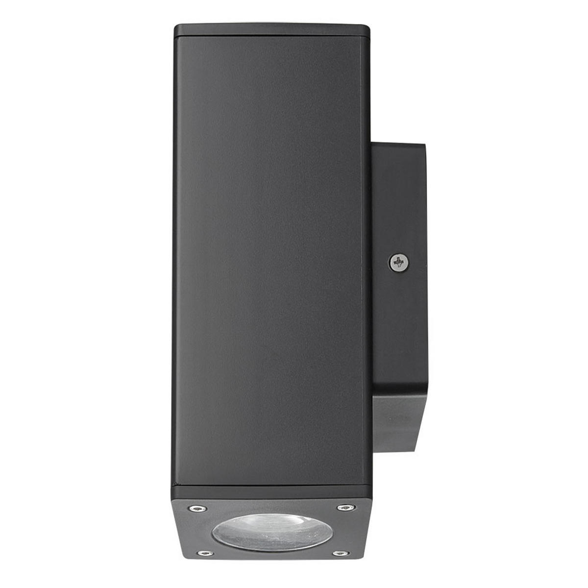 LED AUSSENWANDLEUCHTE Edelstahl Anthrazit 2-flammig - Anthrazit, Metall (9.9/7.6/18.6cm)