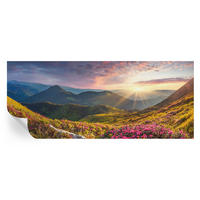 FOTOTAPETE 250x104 cm - Bergpanorama - Grün, Textil (250/104cm) - Wallfluent