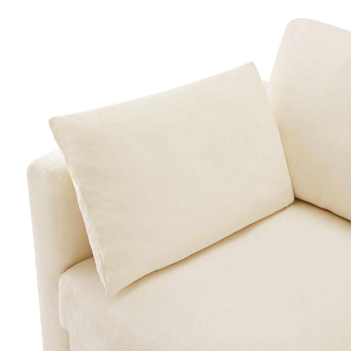 4-SITZER ECKSOFA Chenille Beige mit Verstellbaren Armlehnen, mit Hocker und Kissen - Beige, Holzwerkstoff/Kunststoff (218/156.5cm) - WISHDOR