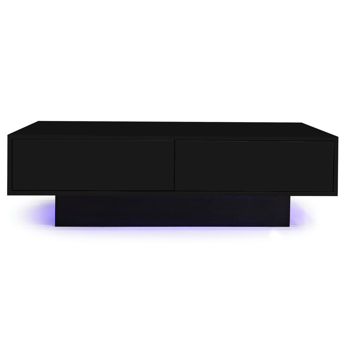 COUCHTISCH mit 2 Schubladen 115 x 55 x 34 cm Hochglanz Schwarz - Schwarz, Holzwerkstoff (115/55/34cm) - Meubliv