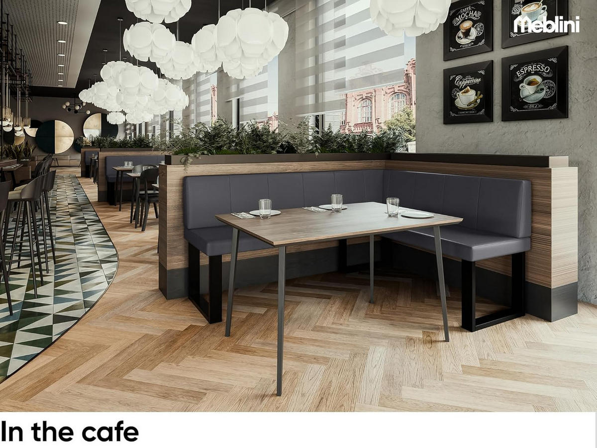 ECKBANK PETER_U - Grau, Leder (128/168cm) - Meblini