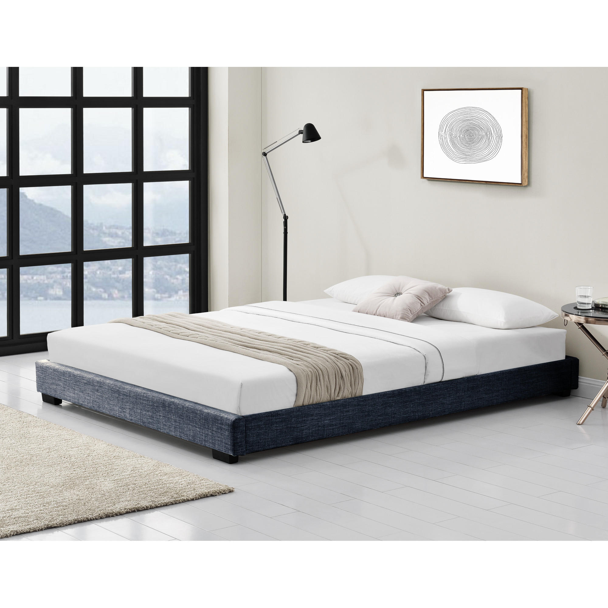 POLSTERBETT Masari - Dunkelgrau, Textil (140/200cm) - Corium