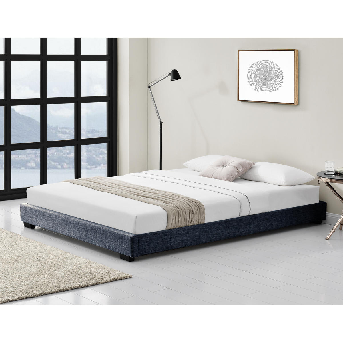 POLSTERBETT Masari - Dunkelgrau, Textil (140/200cm) - Corium