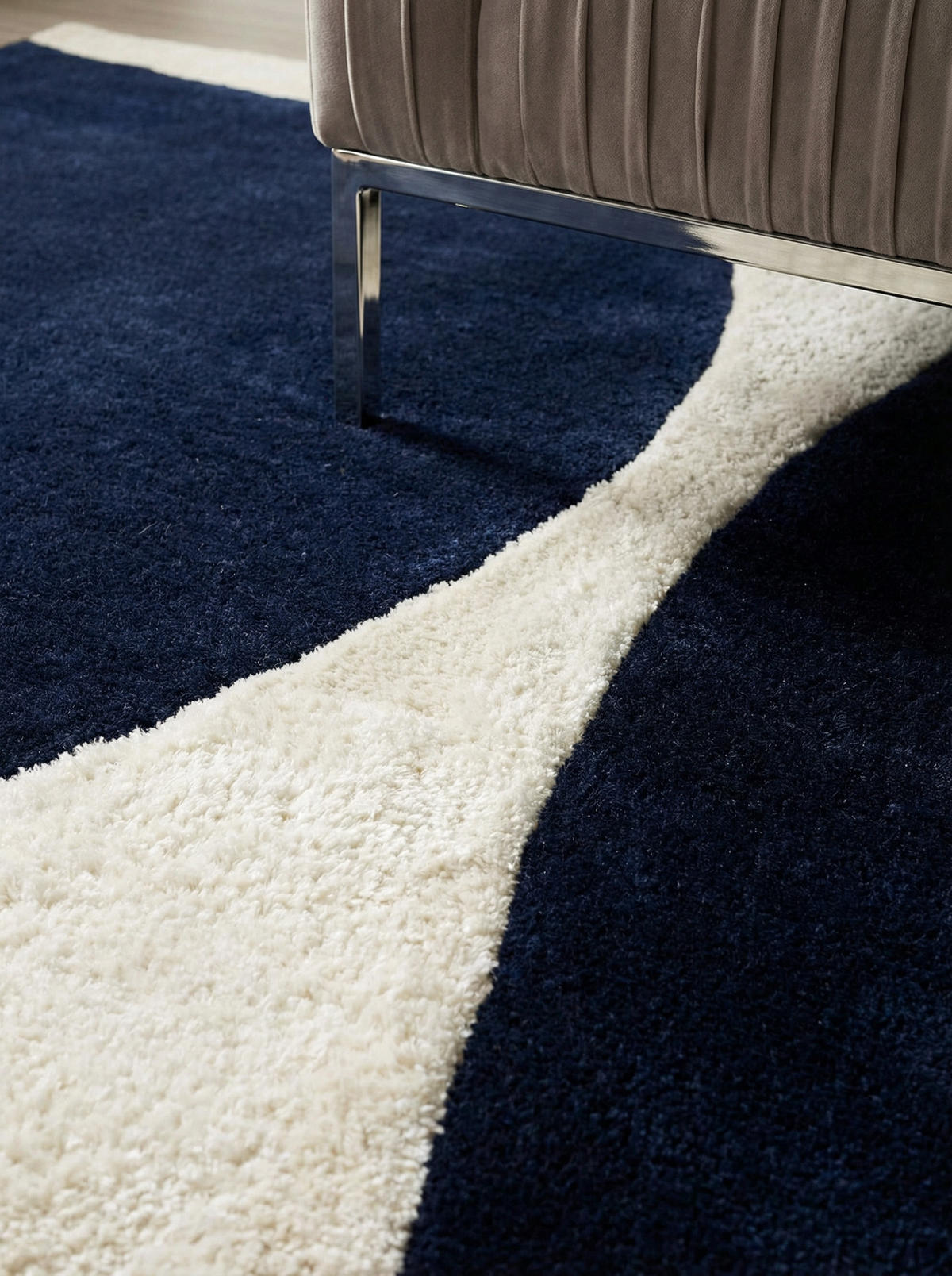 TEPPICH Wolle Viskose handgetuftet hoch-tief abstrakt HULL-Tickton, Dunkelblau 120x170 cm - Blau, Textil (120/170cm) - KADIMA DESIGN