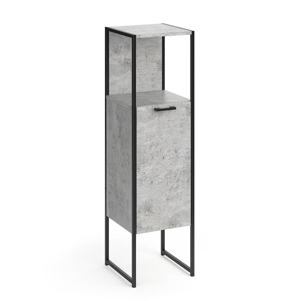 MIDISCHRANK Fyrk Beton 33 x 120.4 cm - Schieferfarben, Holzwerkstoff (33/120.4/33cm) - Vicco