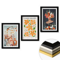 WANDBILDER 3er-Set - 20x30 cm Schwarzer Rahmen - Blumenporträts mit Blumensträußen - Schwarz, Kunststoff (20/30cm) - ArtPrintCave