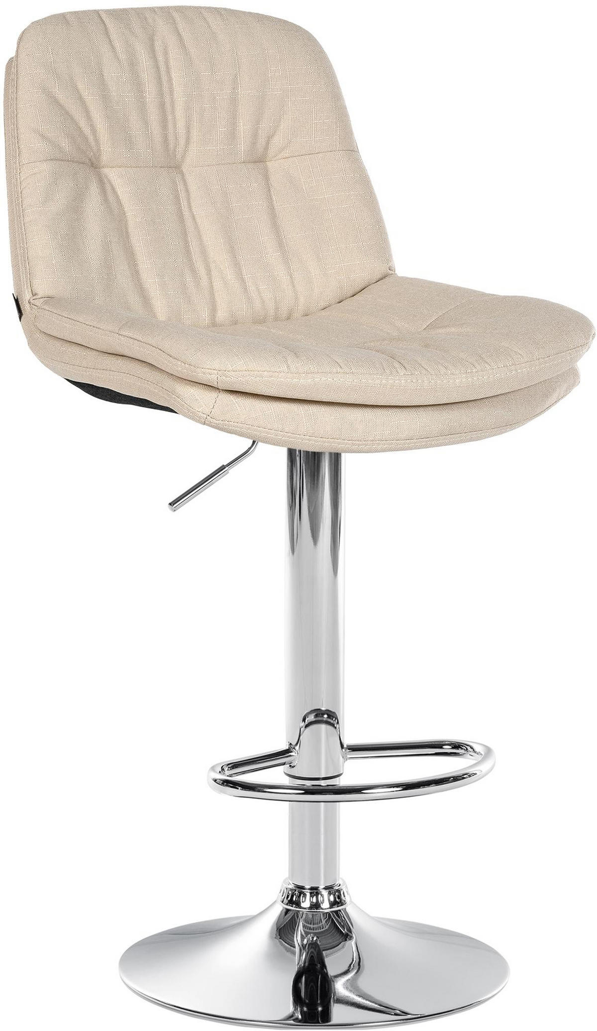 BARHOCKER Laura Stoff chrom creme - Chromfarben/Naturfarben, Textil/Metall (46/113/54cm) - TPFLiving