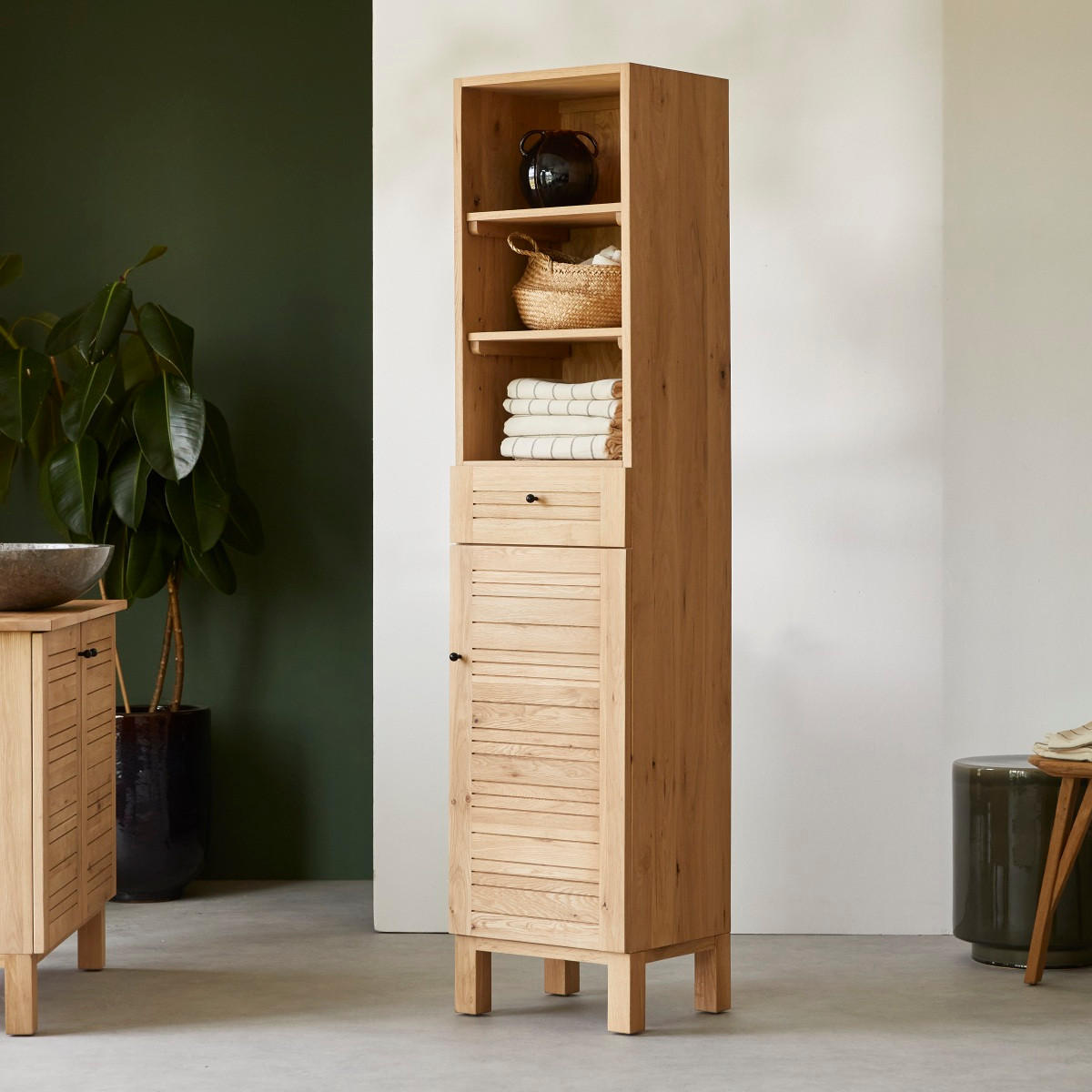 HOCHSCHRANK Soho Natur aus Eiche - Naturfarben, Holz (40/175/35cm) - Tikamoon