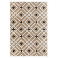 TEPPICH geflochten Beige 160/230 cm Esencik - Beige/Schwarz, Naturmaterialien (160/230cm) - Beliani