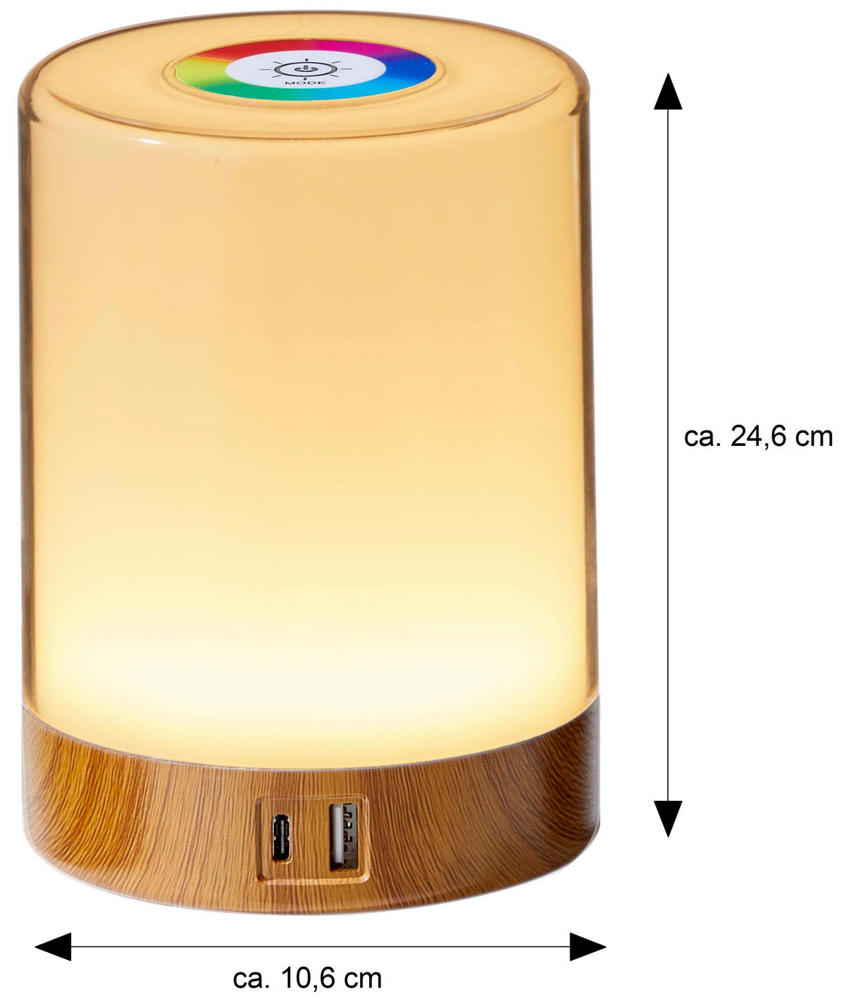 LED-TISCHLEUCHTE - dimmbar mit Farbwechsel, Touch-Taste und USB-Ladeports für Wohnbereich - Weiß, Kunststoff (10.6/10.6/14.6cm) - Northpoint