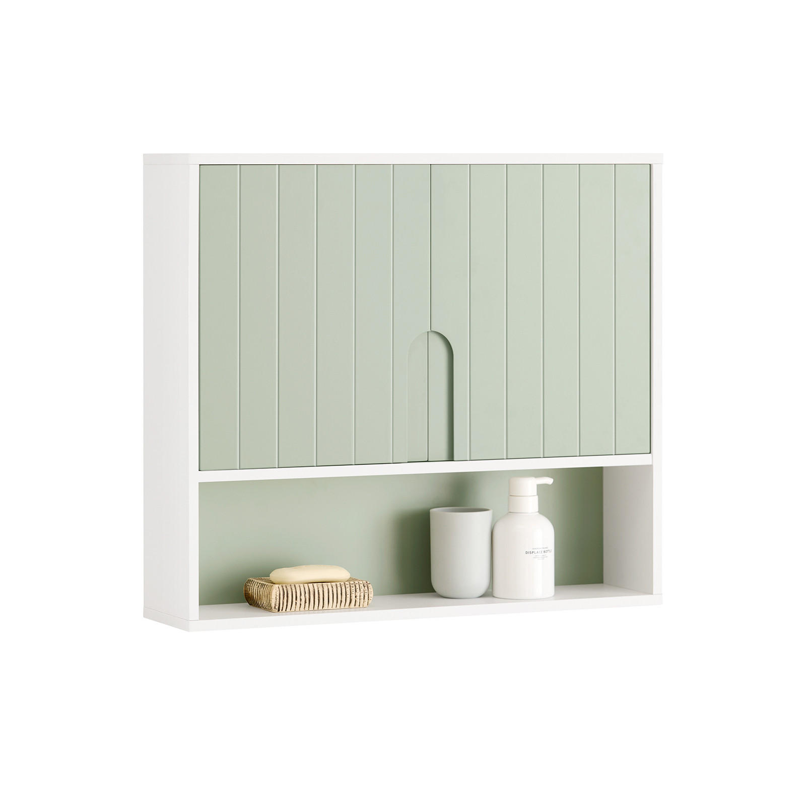 SoBuy NÁSTĚNNÁ SKŘÍŇKA se 2 dveřmi Zelená 60x15x54cm Moderní