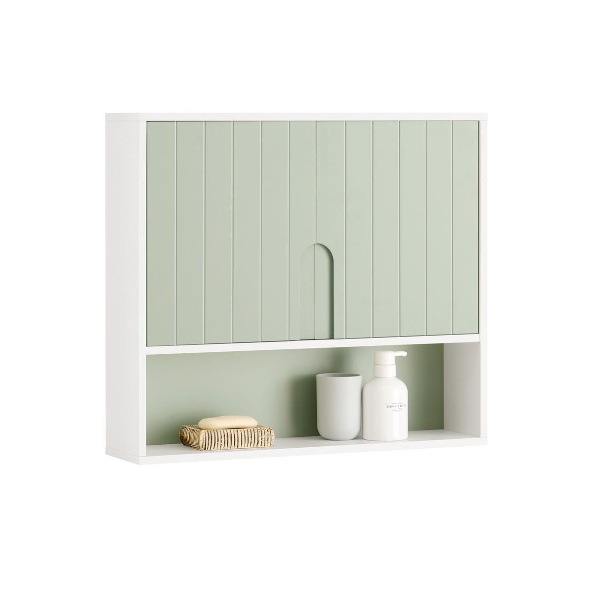HÄNGESCHRANK Grün - Weiß/Grün, Holzwerkstoff (60/54/15cm) - SoBuy
