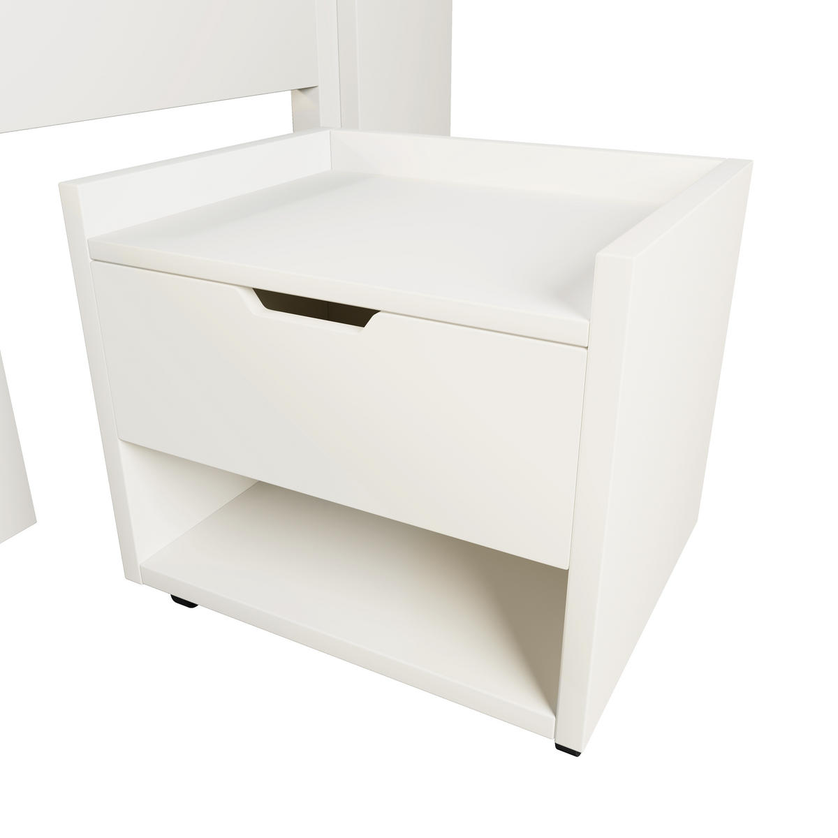 KINDERBETT 90/200 cm DE-00752, in Weiß, Nachttisch - Weiß, Holz (90/200cm) - ComfortXL