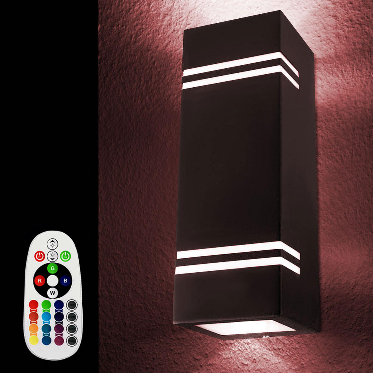 LED AUSSEN-WANDLEUCHTE Edelstahl Schwarz - Schwarz, Metall (8.5/25/8.7cm)