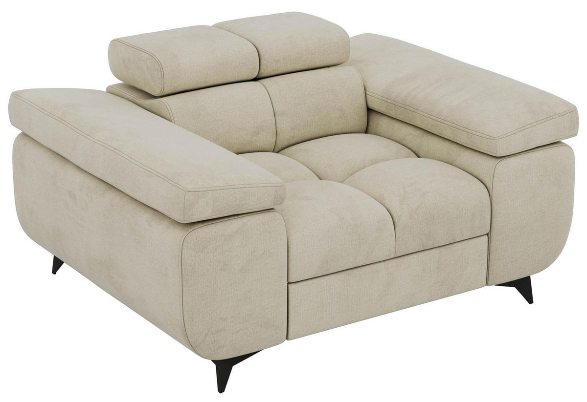 KRESLO NIDELLO - Béžová Samet - čierna/béžová, kov/textil (130/70/97cm) - MKS