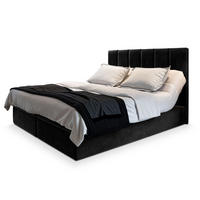 BOXBETT BARINO 140x200 cm mit Matratze und Topper - Schwarz - Schwarz, Holz (140/200cm) - MASSENO