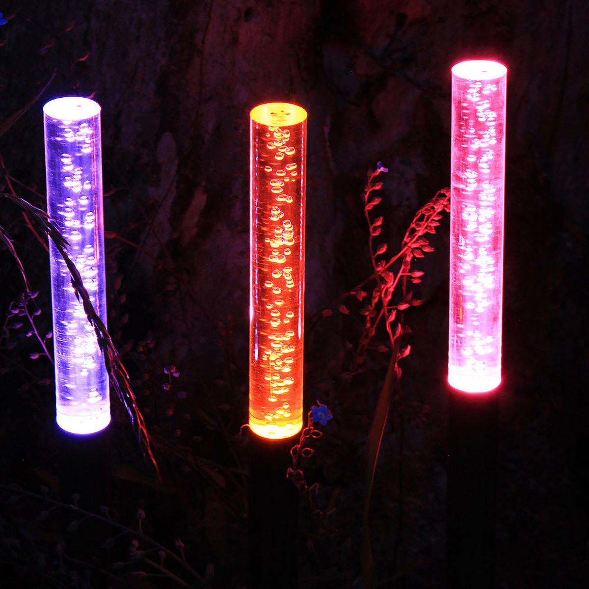 LED AUSSENLEUCHTEN Silber Solar 6er Set - Silberfarben, Kunststoff (1.8/1.8/37cm)