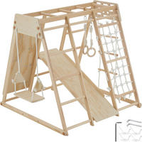 KLETTERGERÜST Mont Blanc, splitterfrei, abgerundete Ecken und Kanten, hellbraun - Hellbraun, Holz (127/120/123cm) - tectake