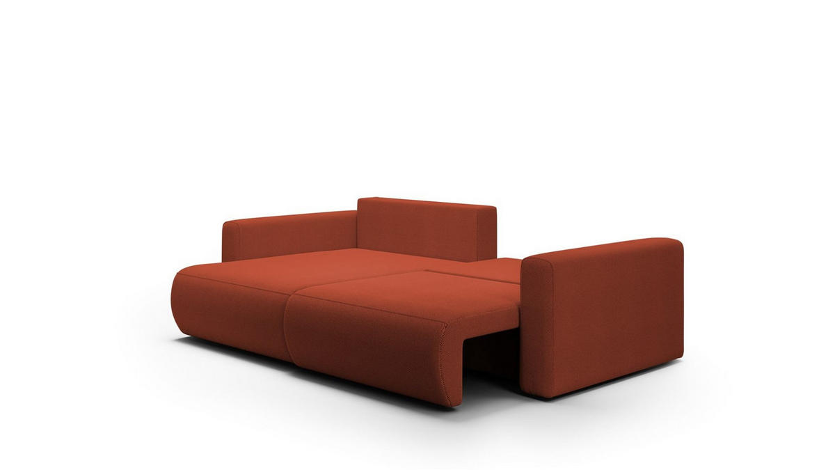 ECKSOFA Chaira Mit Schlaffunktion - Rotbraun, Holzwerkstoff/Textil (240/149cm) - Fun Möbel