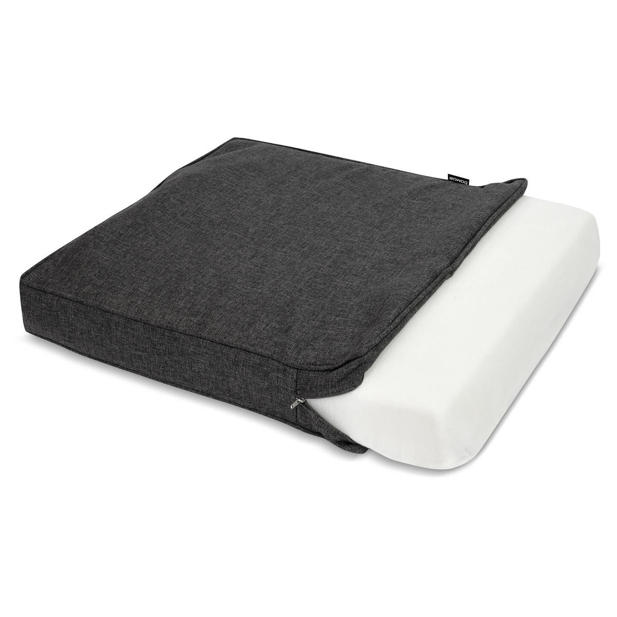 LOUNGEKISSEN Ilano Outdoor Rücken 50/40/15 cm Graphitgrau - Grau, Textil (50/15/40cm) - Beautissu 