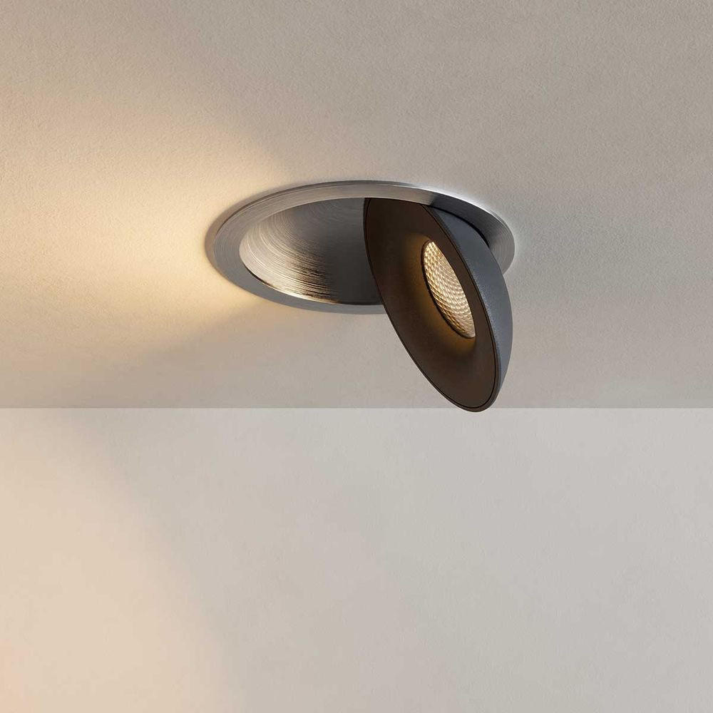 s.luce Led-Einbauleuchte Alu, Schwarz 13.8x4x13.8 cm