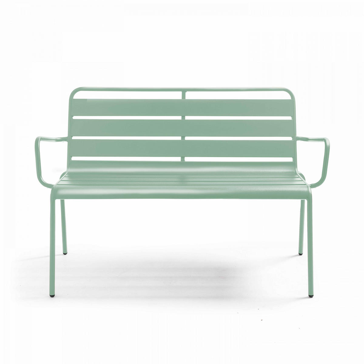 GARTENBANK, Salbeigrünen - Hellgrün, Metall (55/85/126cm) - Oviala